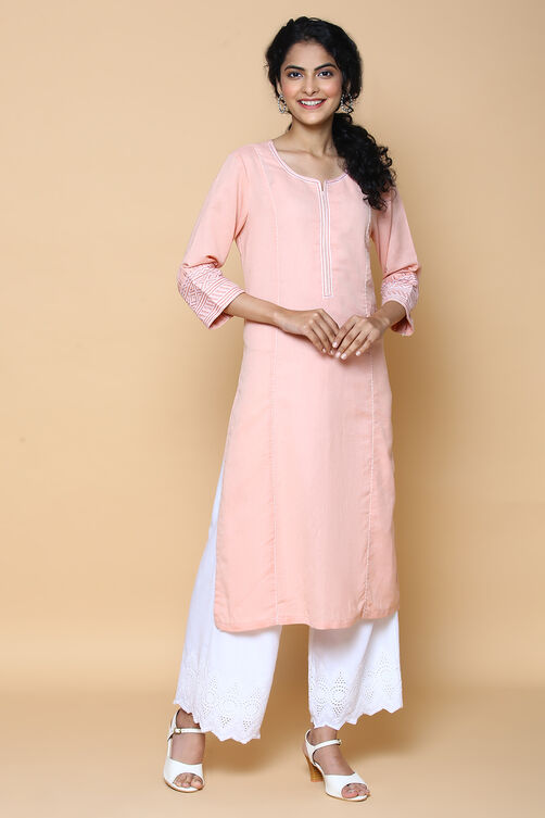 White cotton linen Kurta image number 2