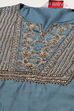 Wine Cotton Silk Flared Kurta Churidar Suit Set image number 1