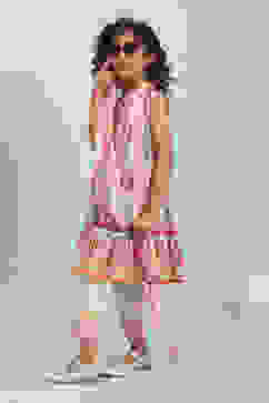 Multi-Colored Cotton Printed Tiered Suit Set image number 3