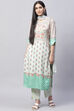 Pastel Green Cotton Blend Digital Print Unstitched Suit Set image number 0