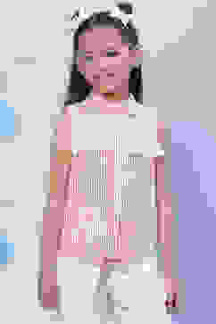 Pink Cotton Straight Yarndyed Top image number 0