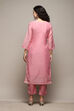 Pink Silk Blend Unstitched Suit Set