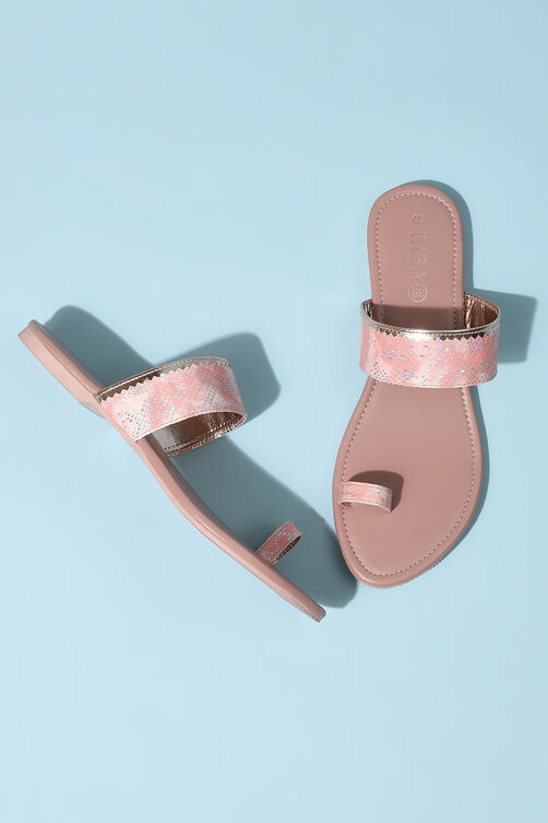 Peach Pu Ring Toe Sandals image number 2
