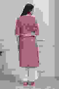 Purple Printed Yarn-Dyed Straight Kurta image number 3