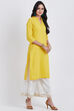 Red Cotton Straight Solid Kurta image number 3