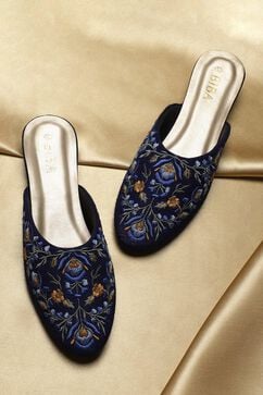 Blue Embroidered Mules image number 0