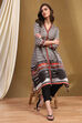 Black and White Printed Asymmetric Kurta image number 0