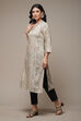 Black LIVA Straight Printed Kurta image number 3