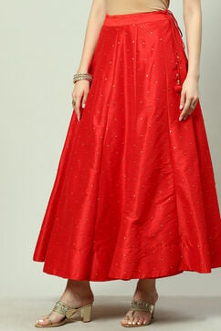 Red Art Silk Skirt image number 2
