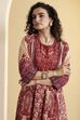 Rust Cotton Anarkali Kurta Pants Set image number 1