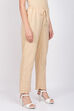 Off White Cotton Flax Pants image number 3
