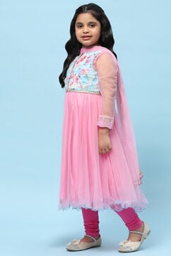 Pink Nylon Anarkali Suit Set image number 4