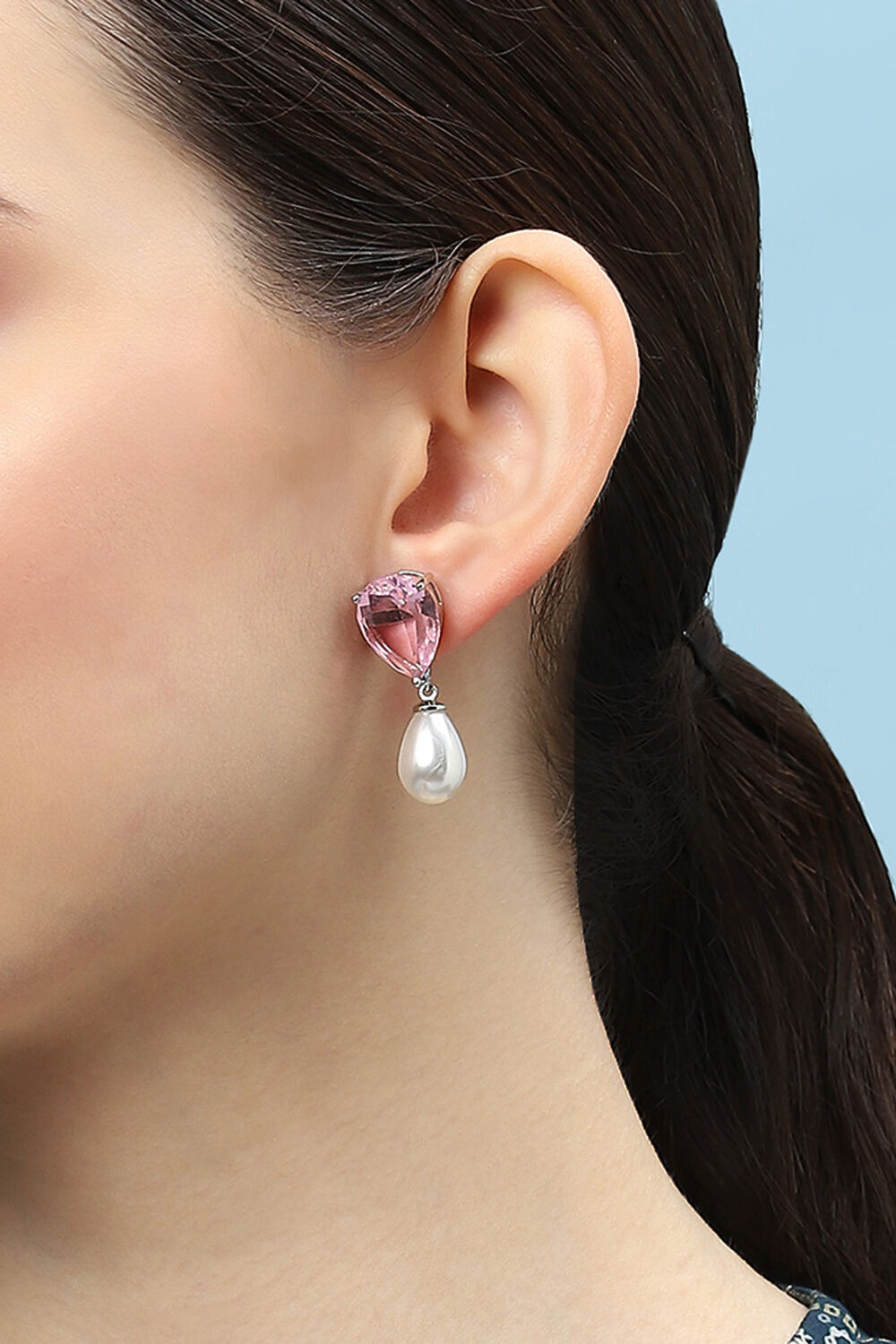 Light Pink Brass Danglers image number 1