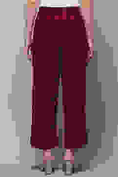 Maroon Cotton Relaxed Pant image number 4