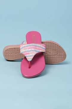 Pink Fabric Thong Sandals image number 3
