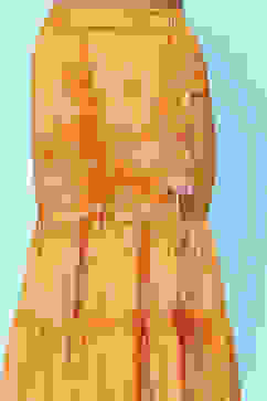 Orange Polyester Straight Printed Suit Set image number 2