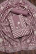 Peach Linen Modern Print Unstitched Suit Set image number 0