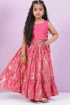 Pink Art Silk Lehenga Set image number 0