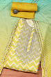 Mustard Muslin Digital Print Unstitched Suit Set image number 0