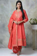 Green Cotton Kalidar Kurta Churidar Suit Set image number 0