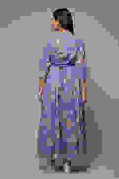 Lilac Cotton Tiered Printed Dress image number 2