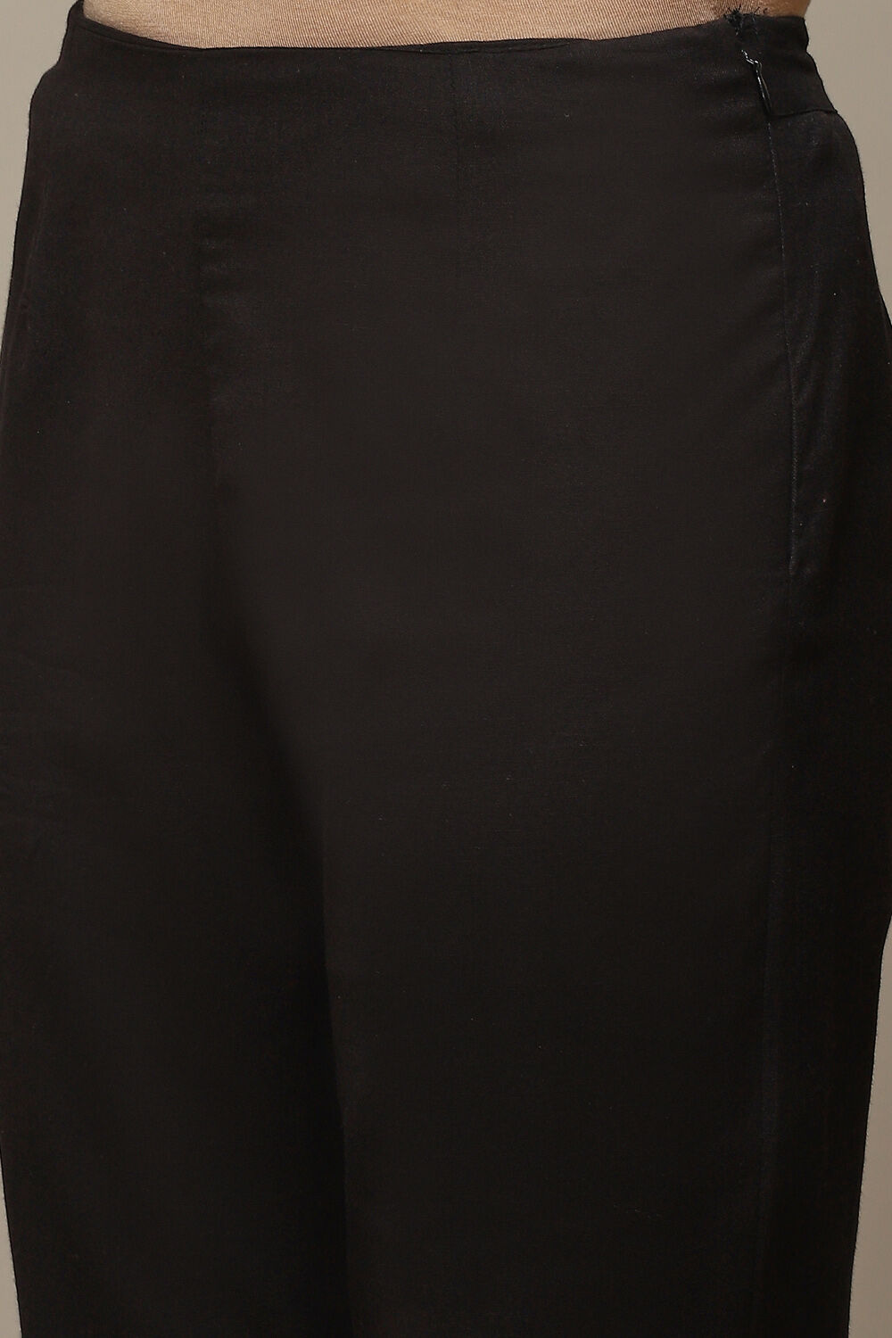 White Cotton Blend Slim Pants image number 1