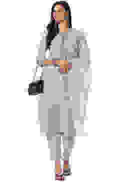 Light Blue Cotton Unstitched Suit Set image number 7