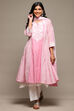Rose Pink Cotton Layered Kurta Suit Set image number 8