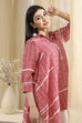 Coral Red Printed Asymmetric Short Kurta image number 0