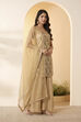 Gold Viscose Georgette Straight Suit Set image number 3