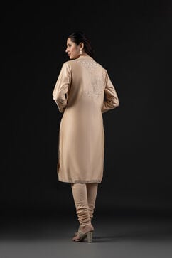Rohit Bal Beige Cotton Silk Anarkali Printed Suit Set image number 5