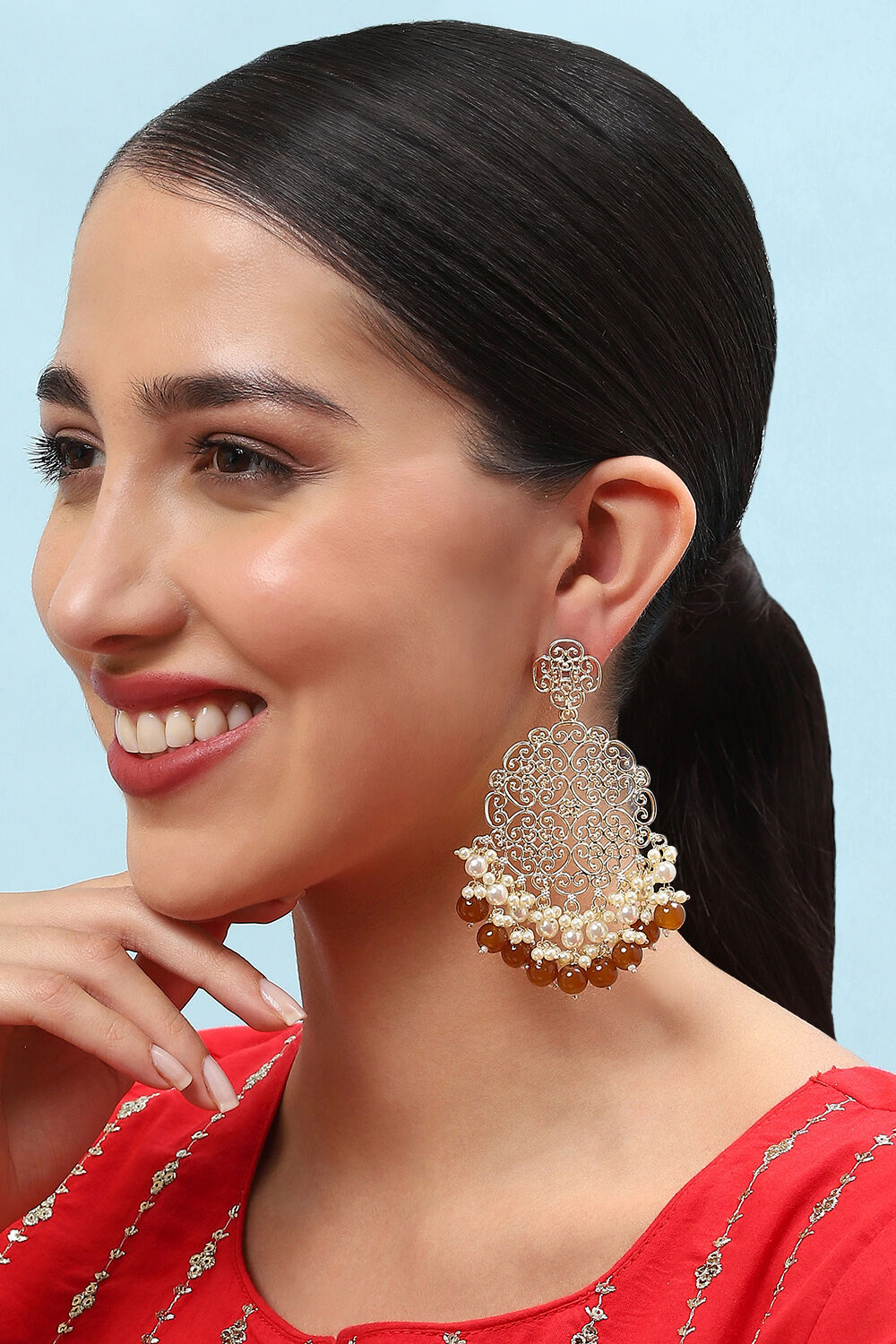 Brown Brass Earrings image number 1