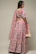 Pink Viscose Embroidered Lehenga Set image number 4