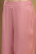 Pink Viscose Blend Yarn Dyed Straight Suit Set image number 2