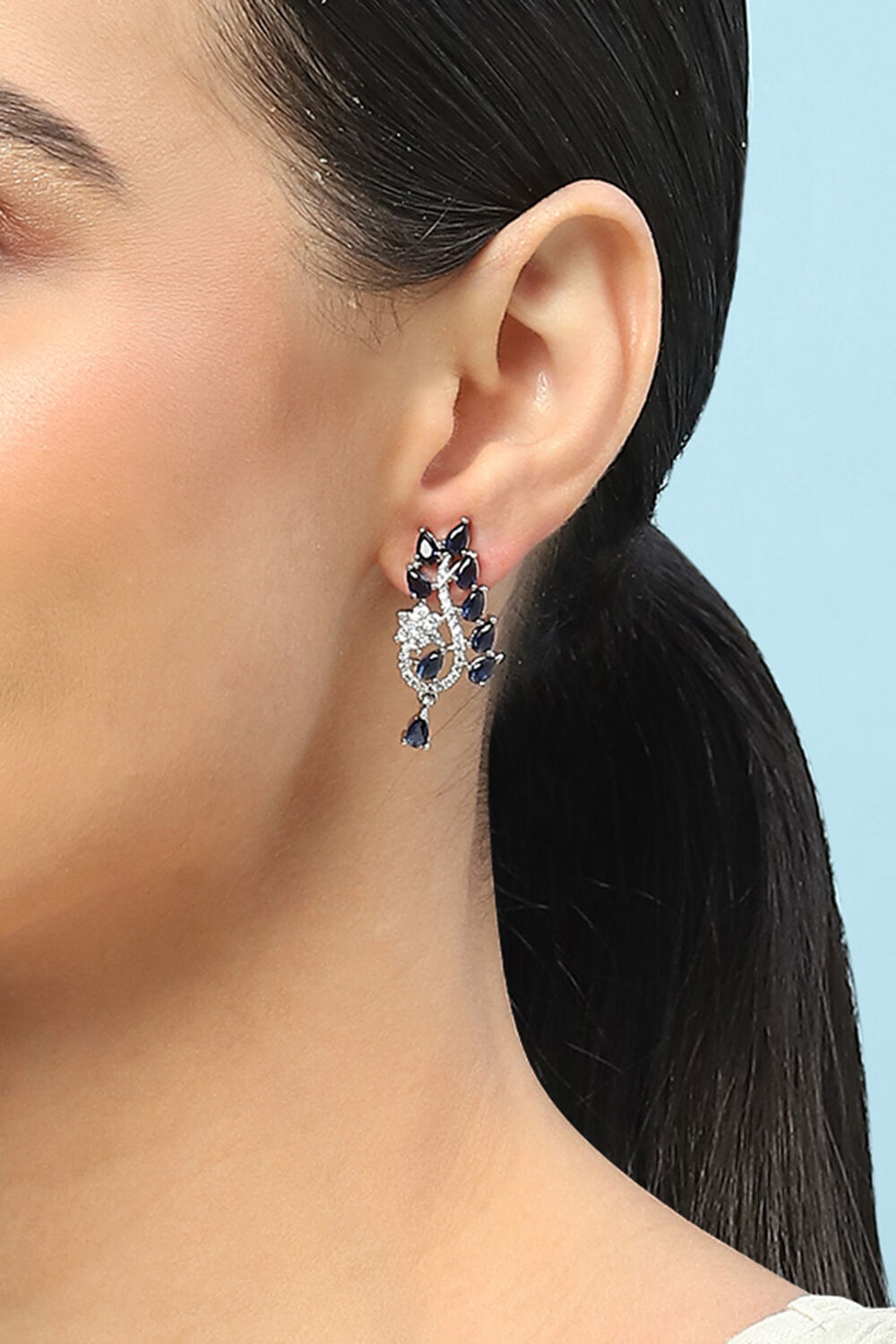 Navy Blue Brass earrings image number 1