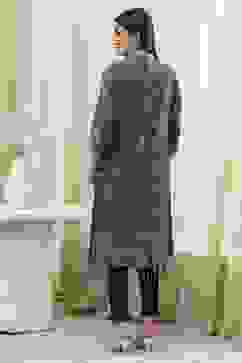 Indigo Poly Mettalic Front Open Yarndyed Shrug image number 3