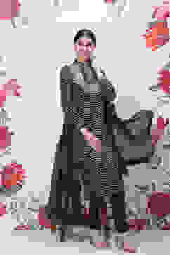 Rohit Bal Blue Cotton Silk Straight Yarndyed Suit Set image number 7