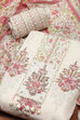 Yellow Cotton Hand Block Print Unstitched Suit Set image number 1