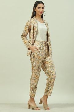 Beige Rayon Straight 3 Piece Set image number 6