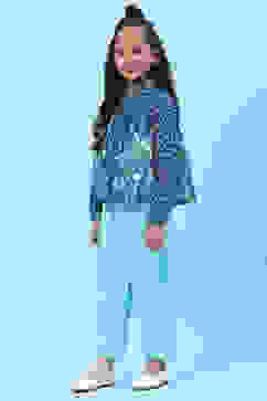 Powder Blue Cotton Solid Pant image number 5