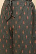 Dark Green Cotton Flared Kurta Slim Pant Suit Set image number 3