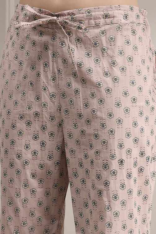 Purple Cotton Printed Embroidered Unstitched Suit Set image number 3