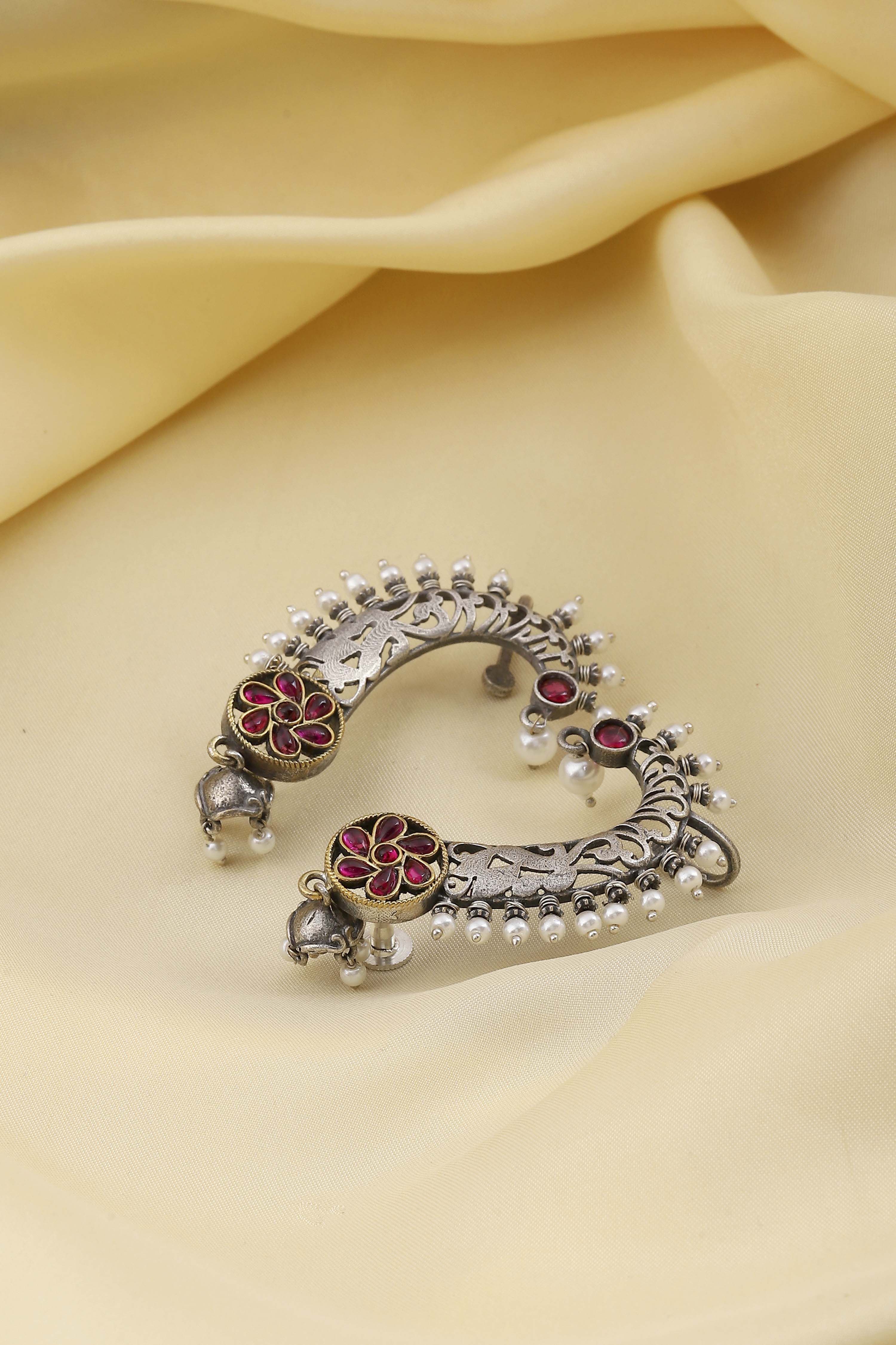 Dark Pink Brass Earcuff image number 0