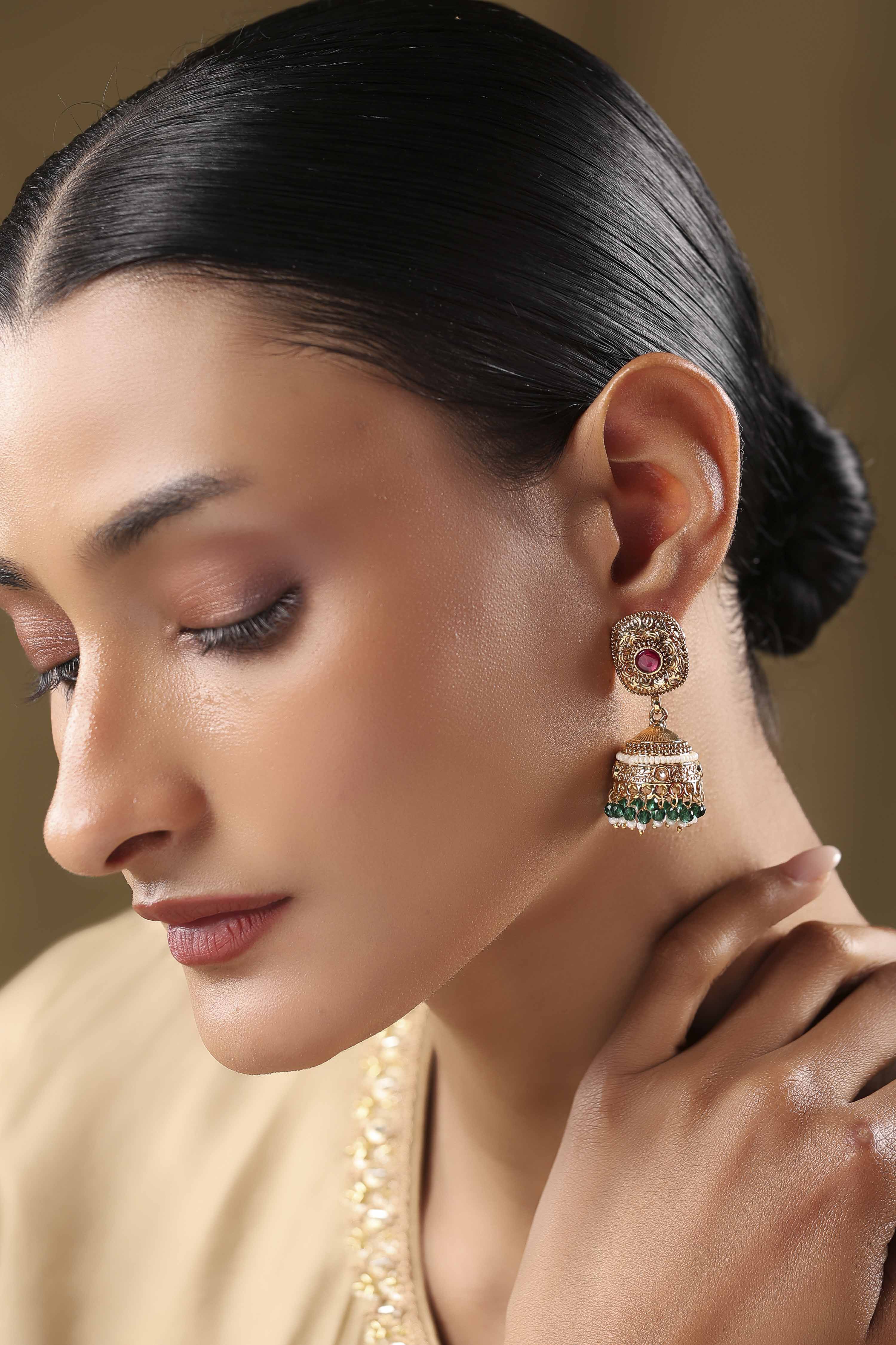 Red Alloy Jhumka image number 3