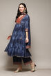 Indigo Cotton Anarkali Kurta Palazzo Suit Set image number 5