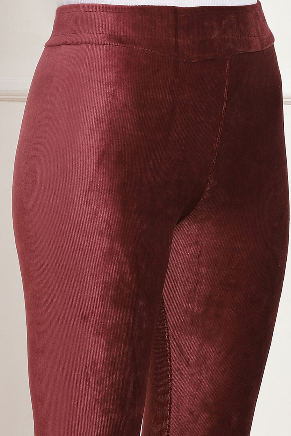 Brown Viscose Solid Pant image number 1
