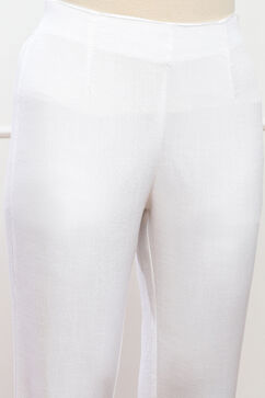 Off White Viscose Blend Pants image number 1