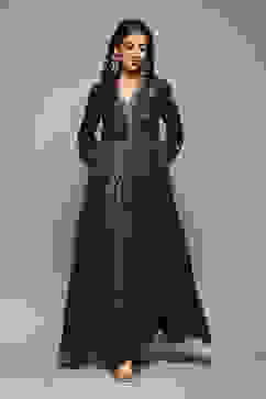 Navy LIVA Straight Printed Dress image number 5