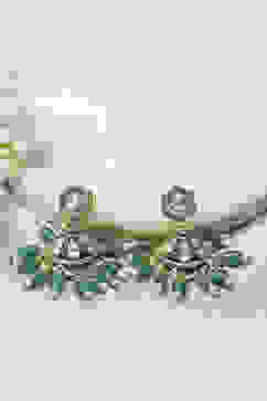 Green Kundan Festive Jhumka image number 0