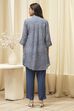 Grey & Pink Art Silk Straight Kurta Pant Suit Set image number 4